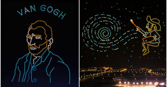 В Китае 600 дронов «нарисовали» картины Ван Гога в ночном небе (ВИДЕО)
